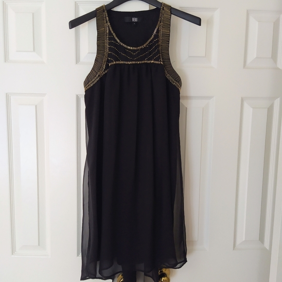 NWOT BEDO Black Sleeveless Sequins Dress - Picture 1 of 8